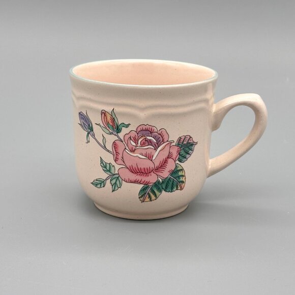 Vintage International Tableworks England Stoneware Rose Coffee Cups Japan - Picture 2 of 8